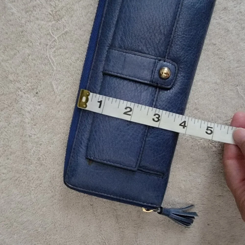 NWOT Lodis Zip Around Continental Blue Extra Long Wallet or Clutch Purse